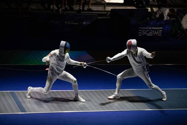 June 19, 2026, Paris, Paris, France: France is facing Ukraine in the semifinals of the men s team o po e event at the European Fencing Championships. France News - June 19, 2026  - ZUMAp284 20260619_zip_p284_062 Copyright: xMickaelxPintax