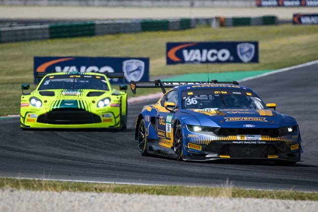 DTM Saisonrennen 5+6, Dekra Lausitzring 2026 19.06.2026 ab 9.00 Uhr Schipkau OT Klettwitz, Dekra Lausitzring 36 Arjun Maini(IND) Haupt Racing Team Ford Mustang GT3, 08 Nicolas Baert(BEL) Comtoyou Racing Aston Martin Vantage AMR GT3 Im Foto: DTM , Dekra Lausitzring 2026 Schipkau OT Klettwitz Brandenburg Deutschland
