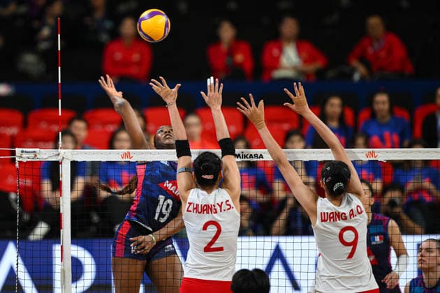 France v China - 2026 FIVB Volleyball Nations League ANKARA, TURKIYE - JUNE 19: Cyrielle Depie (19) of France competes against her opponents during the 2026 FIVB Volleyball Nations League week 2 match between France and China at Ankara Sports Hall in Ankara, Turkiye on June 19, 2026. Akin Celiktas Anadolu Ankara Turkey. Editorial use only. Please get in touch for any other usage.  Copyright: x2026xAnadoluxAkinxCeliktasx