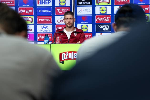 Croatia Training And press conference, PK, Pressekonferenz - FIFA World Cup, WM, Weltmeisterschaft, Fussball 2026 Andrej Kramaric of Croatia speaks with a media during the Croatia National Football Team press conference at training centre at Episcopal High School on June 19, 2026 in Alexandria, Virginia.  IgorxKralj PIXSELL
