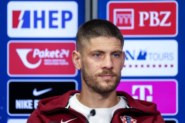 Croatia Training And press conference, PK, Pressekonferenz - FIFA World Cup, WM, Weltmeisterschaft, Fussball 2026 Andrej Kramaric of Croatia speaks with a media during the Croatia National Football Team press conference at training centre at Episcopal High School on June 19, 2026 in Alexandria, Virginia.  IgorxKralj PIXSELL