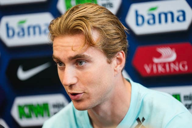 2026 World Cup in Greensboro, USA 20260619 Norway’s Kristian Thorstvedt during a press conference with the Norwegian men’s national soccer team at the University of North Carolina Greensboro (UNCG). Photo  Copyright: xFredrikxVarfjellx xNTBx