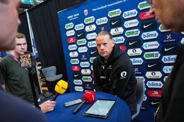 2026 FIFA World Cup Greensboro, USA 20260619 Norway’s goalkeeper Orjan Haskjold Nyland during a press conference with the Norwegian men’s national soccer team at the University of North Carolina at Greensboro (UNCG). Photo  Copyright: xFredrikxVarfjellx xNTBx