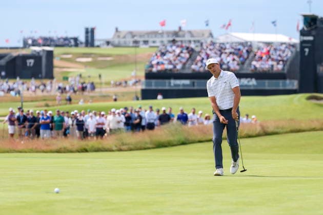 US Open Golf Championship - Round 2 Jordan Spieth of the US reacts to his putt during the second round of the 2026 US Open golf tournament at the Shinnecock Hills Golf Club in Southampton, New York, USA, 19 June 2026. SOUTHAMPTON NEW YORK UNITED STATES  Copyright: xSARAHxYENESELx