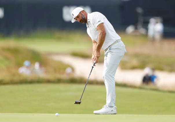 Dustin Johnson putts on the 3rd green during the second round of the 126th U.S. Open Golf Championship at Shinnecock Hills Golf Club in Southampton, NY, on Friday, June 19, 2026.  NYC20260619809 JOHNxANGELILLO