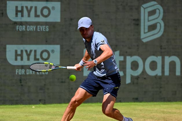 Raphael Collignon (BEL) erwartet einen Ball auf der Vorhand TERRA WORTMANN Open 2026, Tennis, ATP, Tennis Herren Tennis Herren 500, Turnier, Hauptfeld, Viertelfinale, 19.06.2026, TERRA WORTMANN Open 2026, Tennis, ATP, Tennis Herren 500, Turnier, Hauptfeld, Viertelfinale, 19.06.2026 Halle