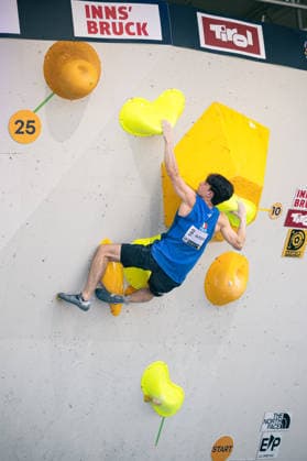 19.06.2026: Klettern - Bouldern: World Climbing Series Innsbruck 2026 - Halbfinale Herren Sam Avezou (FRA) Innsbruck Kletterzentrum Innsbruck Österreich
