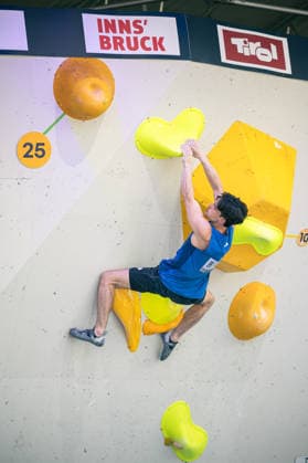 19.06.2026: Klettern - Bouldern: World Climbing Series Innsbruck 2026 - Halbfinale Herren Sam Avezou (FRA) Innsbruck Kletterzentrum Innsbruck Österreich