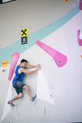 19.06.2026: Klettern - Bouldern: World Climbing Series Innsbruck 2026 - Halbfinale Herren Adrien Lemaire (FRA) Innsbruck Kletterzentrum Innsbruck Österreich