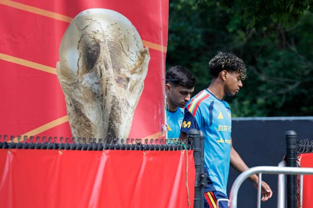 Spanish national soccer team striker Lamine Yamal takes part in the teams s training session in Chattanooga (Tennessee), 19 June 2026. Spanish national soccer team training session in US !ACHTUNG: NUR REDAKTIONELLE NUTZUNG!  Copyright: xLavandeiraxjrx GRAF1548 20260619-55020648752_1