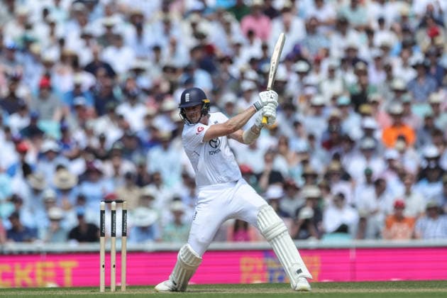 England v New Zealand - 2nd Rothesay Test Match: Day Three Matthew Fisher of England hits a four during the second Rothesay Test Match Day 3 between England and New Zealand at The Kia Oval, London, United Kingdom, on June 19, 2026. London London United Kingdom  Copyright: xNewsxImagesx originalFilename:cosgrove-2ndrothe260619_npklo.jpg