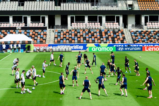260619 General view of a training with the Swedish national football team during day 9 of the FIFA World Cup, WM, Weltmeisterschaft, Fussball 2026 on June 19, 2026 in Houston. Photo: Ludvig Thunman BILDBYRAN kod LT PA1243 fotboll football soccer fotball vm fotbolls-vm fotball-vm fotbolls-vm 2026 fifa world cup 2026 träning practice training sverige sweden sverige a day 9 bbeng *** 260619 General view of a training session with the Swedish national soccer team on Day 9 of the 2026 FIFA World Cup on June 19, 2026 in Houston. Photo by Ludvig Thunman, BILDBYRAN. Code  Copyright: LUDVIGxTHUNMAN BB260619LT001