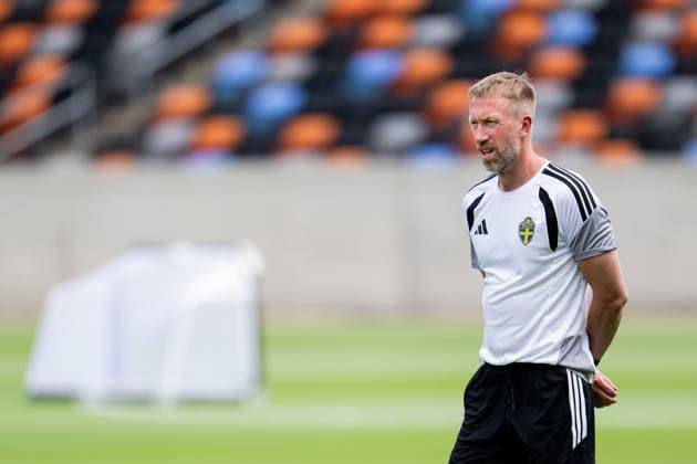 260619 Head coach Graham Potter of the Swedish national football team at a training session during day 9 of the FIFA World Cup, WM, Weltmeisterschaft, Fussball 2026 on June 19, 2026 in Houston. Photo: Petter Arvidson BILDBYRAN kod PA PA1243 fotboll football soccer fotball vm fotbolls-vm fotball-vm fotbolls-vm 2026 fifa world cup 2026 träning practice training sverige sweden sverige a day 9 bbeng