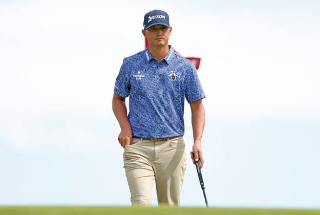 Max McGreevy prepares to putt on the 1st green during the second round of the 126th U.S. Open Golf Championship at Shinnecock Hills Golf Club in Southampton, NY, on Friday, June 19, 2026.  NYC20260619822 JOHNxANGELILLO