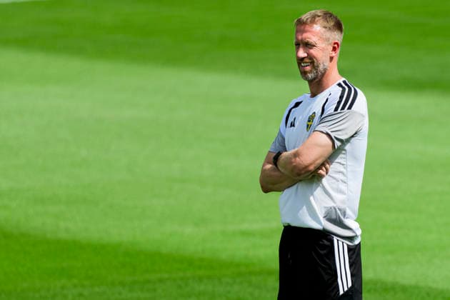 260619 Head coach Graham Potter of the Swedish national football team at a training session during day 9 of the FIFA World Cup, WM, Weltmeisterschaft, Fussball 2026 on June 19, 2026 in Houston. Photo: Ludvig Thunman BILDBYRAN kod LT PA1243 fotboll football soccer fotball vm fotbolls-vm fotball-vm fotbolls-vm 2026 fifa world cup 2026 träning practice training sverige sweden sverige a day 9 bbeng