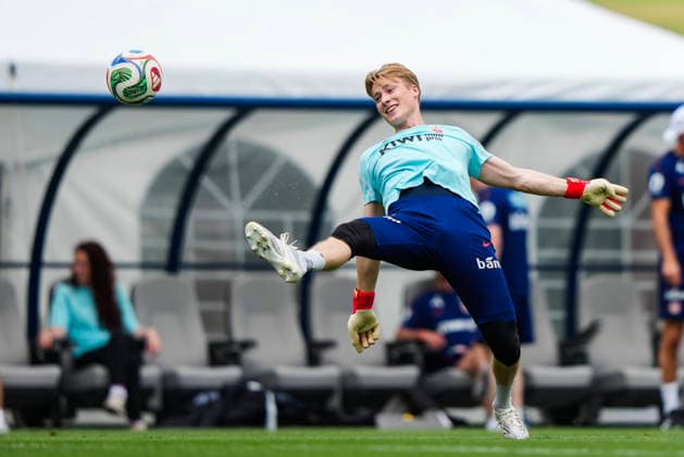 2026 World Cup in Greensboro, USA 20260619 Norway’s Sander Tangvik during a training session with the Norwegian men’s national soccer team at the University of North Carolina Greensboro (UNCG). Photo  Copyright: xFredrikxVarfjellx xNTBx