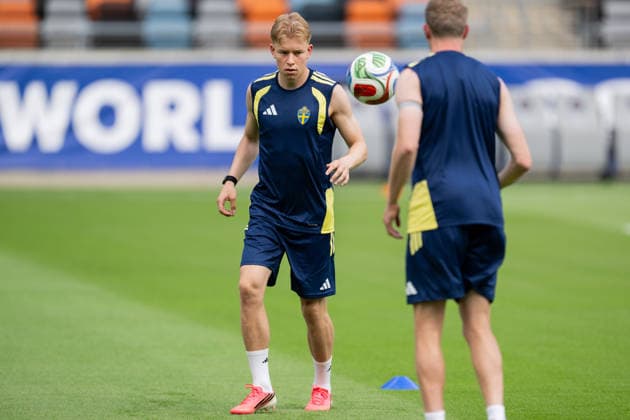 260619 Daniel Svensson of the Swedish national football team at a training session during day 9 of the FIFA World Cup, WM, Weltmeisterschaft, Fussball 2026 on June 19, 2026 in Houston. Photo: Petter Arvidson BILDBYRAN kod PA PA1243 fotboll football soccer fotball vm fotbolls-vm fotball-vm fotbolls-vm 2026 fifa world cup 2026 träning practice training sverige sweden sverige a day 9 bbeng
