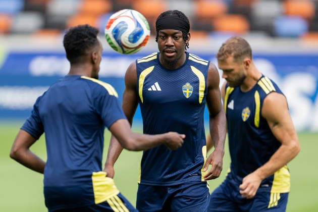 260619 Anthony Elanga of the Swedish national football team at a training session during day 9 of the FIFA World Cup, WM, Weltmeisterschaft, Fussball 2026 on June 19, 2026 in Houston. Photo: Petter Arvidson BILDBYRAN kod PA PA1243 fotboll football soccer fotball vm fotbolls-vm fotball-vm fotbolls-vm 2026 fifa world cup 2026 träning practice training sverige sweden sverige a day 9 bbeng