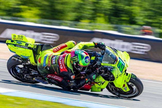 MotoGP of Czechia - Free Practice Number 21 Pertamina Enduro VR46 rider Franco Morbidelli participates in practice 1 at the 2026 MotoGP Grand Prix of Czechia. Brno Brno Czech Republic  Copyright: xStephenxBlackberryx originalFilename:blackberry-2026moto260619_np8RS.jpg