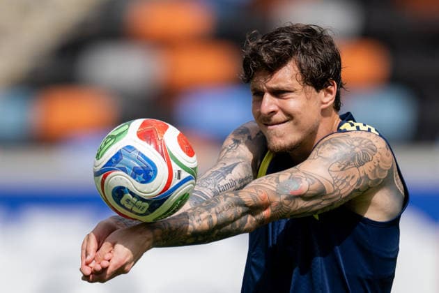 260619 Victor Nilsson Lindelöf of the Swedish national football team at a training session during day 9 of the FIFA World Cup, WM, Weltmeisterschaft, Fussball 2026 on June 19, 2026 in Houston. Photo: Petter Arvidson BILDBYRAN kod PA PA1243 fotboll football soccer fotball vm fotbolls-vm fotball-vm fotbolls-vm 2026 fifa world cup 2026 träning practice training sverige sweden sverige a day 9 bbeng