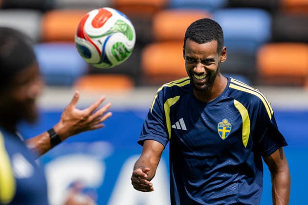 260619 Alexander Isak of the Swedish national football team at a training session during day 9 of the FIFA World Cup, WM, Weltmeisterschaft, Fussball 2026 on June 19, 2026 in Houston. Photo: Petter Arvidson BILDBYRAN kod PA PA1243 fotboll football soccer fotball vm fotbolls-vm fotball-vm fotbolls-vm 2026 fifa world cup 2026 träning practice training sverige sweden sverige a day 9 bbeng