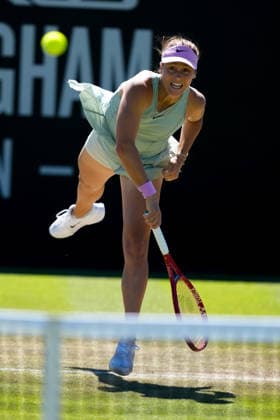 Lexus Nottingham Open - Day Five Tatjana Maria in action during her quarter-final singles match at the 2026 Lexus Nottingham Open Women s tennis tournament at the Nottingham Tennis Centre in Nottingham, England, on June 19, 2026. Nottingham Great Britain United Kingdom  Copyright: xOwenxHammondx originalFilename:hammond-2026lexu260619_npjUk.jpg