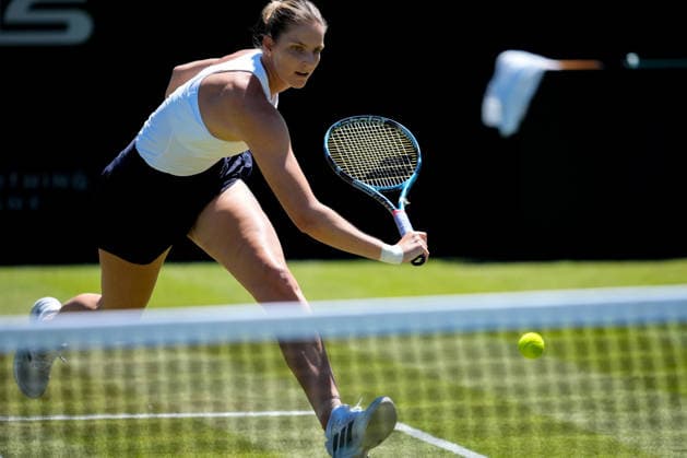 Lexus Nottingham Open - Day Five Karolina Pliskova in action during her quarter-final singles match at the 2026 Lexus Nottingham Open Women s tennis tournament at the Nottingham Tennis Centre in Nottingham, England, on June 19, 2026. Nottingham Great Britain United Kingdom  Copyright: xOwenxHammondx originalFilename:hammond-2026lexu260619_nppo7.jpg