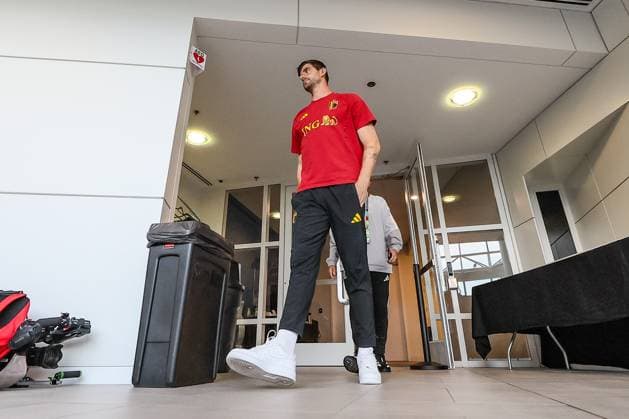 Belgium s goalkeeper Thibaut Courtois arrives for a press conference, PK, Pressekonferenz of Belgian national soccer team Red Devils in their base camp, home of the Seattle Sounders, Renton, Seattle, USA, on Friday 19 June 2026. The Red Devils prepare for their next game in the group stage of the 2026 FIFA World Cup, WM, Weltmeisterschaft, Fussball BRUNOxFAHY  x178303903x