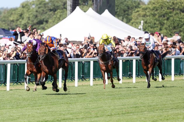 19.06.2026, Ascot, Windsor, GBR - Causeway with Ryan Moore up wins the King Edward VII Stakes. Ascot racecourse. (Pferd, Jockey, Causeway, Moore, Sieg, Ziel, Zielankunft) 260619D571ROYAL_ASCOT.JPG