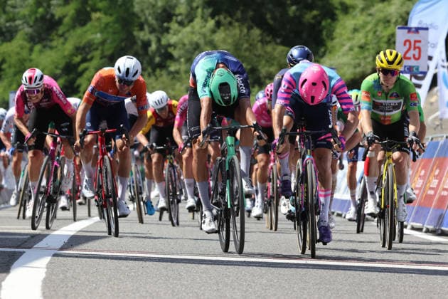 19-06-2026 La Route D occitanie; Tappa 02 Cordes Sur Ciel - Saint Gaudens; 2026, Unibet - Rose Rockets; 2026, Decathlon - Cma Cgm; Auge, Ronan; Isidore, Noa; Saint Gaudens; 