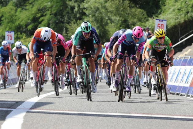 19-06-2026 La Route D occitanie; Tappa 02 Cordes Sur Ciel - Saint Gaudens; 2026, Unibet - Rose Rockets; 2026, Decathlon - Cma Cgm; Auge, Ronan; Isidore, Noa; Saint Gaudens; 