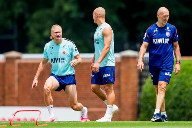 2026 FIFA World Cup in Greensboro, USA 20260619 Norway’s Erling Braut Haaland and Leo Skiri Ostigard during a training session with the Norwegian men’s national soccer team at the University of North Carolina Greensboro (UNCG). Photo  Copyright: xFredrikxVarfjellx xNTBx