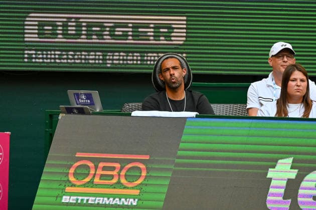 Dustin Brown (GER) reagierd ueberrascht auf einen Ballwechsel TERRA WORTMANN Open 2026, Tennis, ATP, Tennis Herren Tennis Herren 500, Turnier, Hauptfeld, Viertelfinale, 19.06.2026, TERRA WORTMANN Open 2026, Tennis, ATP, Tennis Herren 500, Turnier, Hauptfeld, Viertelfinale, 19.06.2026 Halle