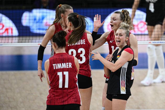 Belgium v Germany - 2026 FIVB Volleyball Nations League ANKARA, TURKIYE - JUNE 19: Players of Germany celebrate after a point during the 2026 FIVB Volleyball Nations League week 2 match between Belgium and Germany at Ankara Sports Hall in Ankara, Turkiye on June 19, 2026. Akin Celiktas Anadolu Ankara Turkey. Editorial use only. Please get in touch for any other usage.  Copyright: x2026xAnadoluxAkinxCeliktasx