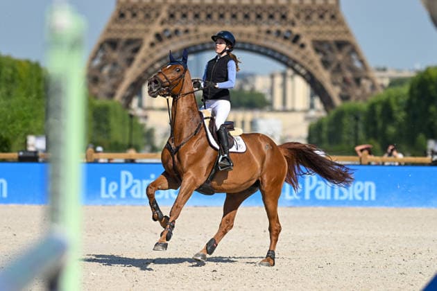 Priscila Pasquel sur FEIN LOTTA DK participe au Prix Lagree France de de la 12ème édition Longines Paris Eiffel Jumping au pied de la Tour Eiffel sur le Champ-de-Mars à Paris, France, le 19 juin 2026. Perusseau-Veeren Bestimage Lagree France Prize during the 12th edition of the Longines Paris Eiffel Jumping at Champ-de-Mars near Eiffel Tower in Paris, France, on June 19, 2026. Paris France  Copyright: xPerusseau-Veerenx xBestimagexPerusseau-Veerenx xBestimagex