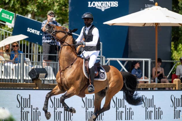 Swann Belembete sur DIKENESCH DORCHIVAL lors du Prix Selman Marrakech de la 12ème édition Longines Paris Eiffel Jumping au pied de la Tour Eiffel sur le Champ-de-Mars à Paris, France, le 19 juin 2026. Perusseau-Veeren Bestimage Selman Marrakech Prize during the 12th edition of the Longines Paris Eiffel Jumping at Champ-de-Mars near Eiffel Tower in Paris, France, on June 19, 2026. Paris France  Copyright: xPerusseau-Veerenx xBestimagexPerusseau-Veerenx xBestimagex