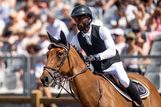 Swann Belembete sur DIKENESCH DORCHIVAL lors du Prix Selman Marrakech de la 12ème édition Longines Paris Eiffel Jumping au pied de la Tour Eiffel sur le Champ-de-Mars à Paris, France, le 19 juin 2026. Perusseau-Veeren Bestimage Selman Marrakech Prize during the 12th edition of the Longines Paris Eiffel Jumping at Champ-de-Mars near Eiffel Tower in Paris, France, on June 19, 2026. Paris France  Copyright: xPerusseau-Veerenx xBestimagexPerusseau-Veerenx xBestimagex