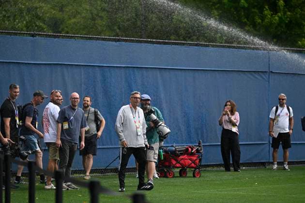 Belgian national football team - FIFA World Cup, WM, Weltmeisterschaft, Fussball 2026 - media activities 19 06 2026 RENTON, UNITED STATES OF AMERICA - JUNE 19 : Shower for the press pictured during a training session at the training grounds of the Belgian national football team during the 2026 FIFA World Cup on June 19, 2026 in Renton, United States of America, 19 06 2026 Renton United States of America  Copyright: xNicoxVereeckenx