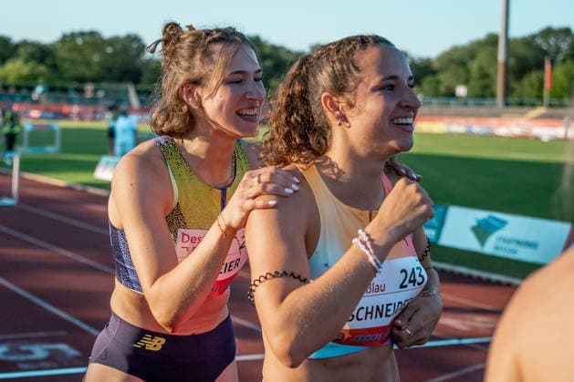 Marlene Meier (TSV Bayer 04 Leverkusen, 255, 100m Huerden Frauen), Schneider Rosina (TV Sulz, 243, 100m Huerden Frauen), GER, Leichtathletik, Athletics, ANHALT 2026, Dessau, 19.06.2026, GER, Leichtathletik, Athletics, ANHALT 2026, Dessau, 19.06.2026 Dessau