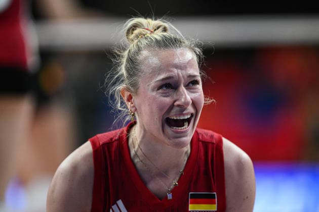 Belgium v Germany - 2026 FIVB Volleyball Nations League ANKARA, TURKIYE - JUNE 19: Antonia of Germany celebrates after winning the 2026 FIVB Volleyball Nations League week 2 match between Belgium and Germany at Ankara Sports Hall in Ankara, Turkiye on June 19, 2026. Akin Celiktas Anadolu Ankara Turkey. Editorial use only. Please get in touch for any other usage.  Copyright: x2026xAnadoluxAkinxCeliktasx