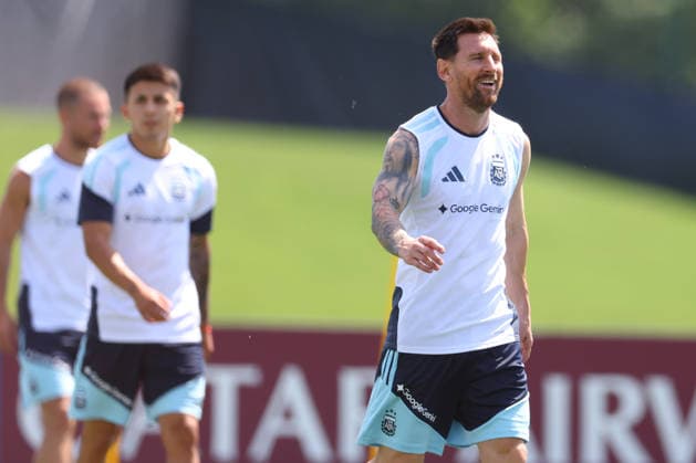 Argentina s forward Lionel Messi take part in a training session during the 2026 FIFA World Cup, WM, Weltmeisterschaft, Fussball football tournament at Sporting KC Training Centre in Kansas City on June 19, 2026. ¨(Photo by Alejandro PAGNI PHOTOxPHOTO) KANSAS CITY UNITED STATES