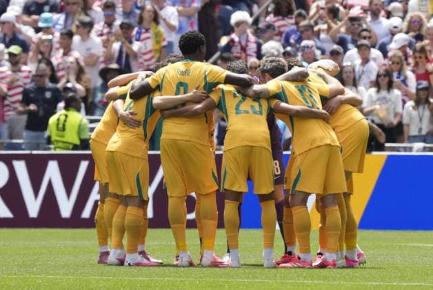 FIFA World Cup, WM, Weltmeisterschaft, Fussball 2026 - Group D - USA vs Australia Players of Australia huddle prior the FIFA World Cup 2026 group stage match USA against Australia, in Seattle, USA, 19 June 2026. SEATTLE United States  Copyright: xSTEPHANxBRASHEARx