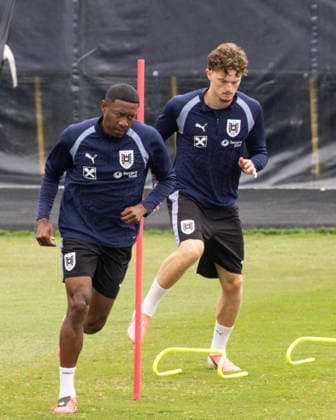 FOOTBALL - FIFA World Cup, WM, Weltmeisterschaft, Fussball 2026, preview SANTA BARBARA,CALIFORNIA,USA,19.JUN.26 - FOOTBALL - FIFA World Cup 2026, USA, Mexico, Canada, preview, Oesterreichischer Fussball-Bund, training team AUT. Image shows David Alaba and Paul Wanner (AUT).  GEPAxpictures xArminxRauthner