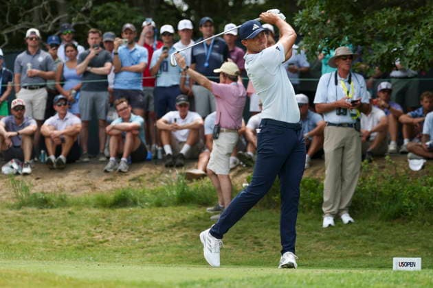US Open Golf Championship - Round 2 Ludvig Aberg of Sweden tees off during the second round of the 2026 US Open golf tournament at the Shinnecock Hills Golf Club in Southampton, New York, USA, 19 June 2026. SOUTHAMPTON NEW YORK UNITED STATES  Copyright: xSARAHxYENESELx