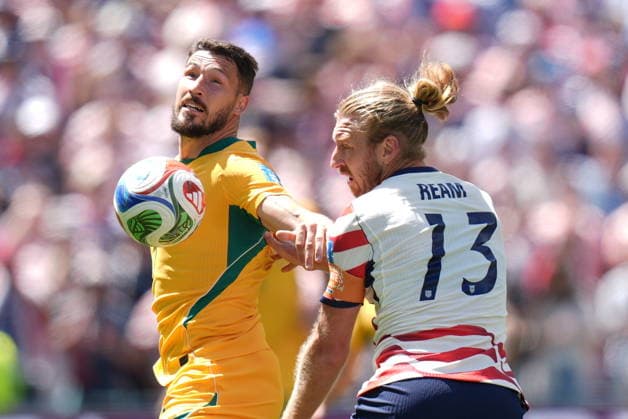 USA v Australia - FIFA World Cup, WM, Weltmeisterschaft, Fussball 2026 - Group D SEATTLE, USA - JUNE 19: Tim Ream (13) of USA in action against Mathew Leckie of Australia during the 2026 FIFA World Cup First Stage Group D match between USA and Australia at Lumen Field (Seattle Stadium) in Seattle, Washington, United States on June 19, 2026. Ercin Erturk Anadolu Washington United States. Editorial use only. Please get in touch for any other usage.  Copyright: x2026xAnadoluxErcinxErturkx