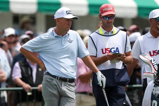 US Open Golf Championship - Round 2 Sam Stevens of the US waits to play during the second round of the 2026 US Open golf tournament at the Shinnecock Hills Golf Club in Southampton, New York, USA, 19 June 2026. SOUTHAMPTON NEW YORK UNITED STATES  Copyright: xSARAHxYENESELx