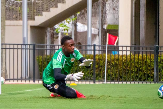 Curacao hold training session in Boca Raton ahead of World Cup match with Ecuador Curacao players train ahead of their FIFA World Cup, WM, Weltmeisterschaft, Fussball group match against Ecuador at a team base camp facility in Boca Raton, Florida, on 19 June 2026. Goalkeeper Tyrick Bodak is seen performing drills during Friday mornings training session., Credit:Christopher Beckett Avalon USA, FL, Boca Raton  Copyright: xChristopherxBeckettx xAvalonx 1111290205
