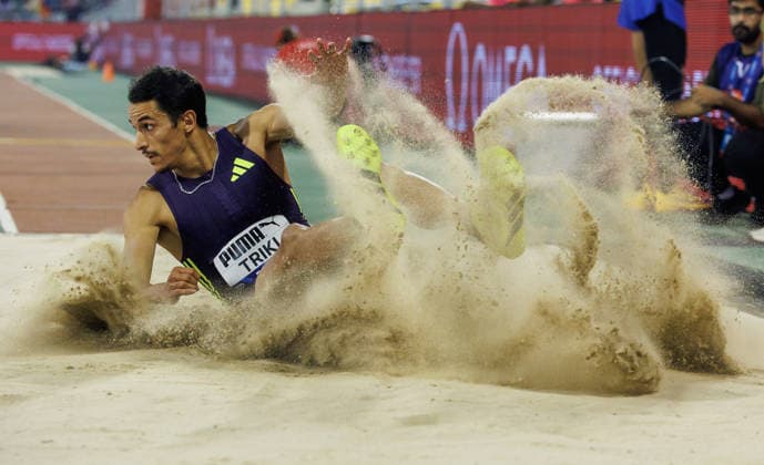 Diamond League Athletics in Doha DOHA, QATAR - JUNE 19: Algerian athlete Yasser Mohammed Triki competes in the men s triple jump final during the Diamond League athletics meeting at the Suheim Bin Hamad Stadium in Doha, Qatar on June 19, 2026. Mohammed Dabbous Anadolu Doha Qatar. Editorial use only. Please get in touch for any other usage.  Copyright: x2026xAnadoluxMohammedxDabbousx
