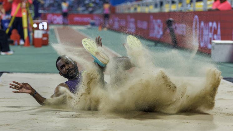 Diamond League Athletics in Doha DOHA, QATAR - JUNE 19: Brazilian athlete Almir Dos Santos competes in the men s triple jump final during the Diamond League athletics meeting at the Suheim Bin Hamad Stadium in Doha, Qatar on June 19, 2026. Mohammed Dabbous Anadolu Doha Qatar. Editorial use only. Please get in touch for any other usage.  Copyright: x2026xAnadoluxMohammedxDabbousx