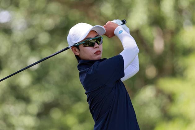 Meijer LPGA, Golf Damen Classic by Simply Give Belmont, MI - JUNE 19: Narin An of the Republic of Korea hits from the 16th tee during the second round of the Meijer LPGA Classic by Simply Give at Blythefield Country Club on June 19, 2026 in Belmont, Michigan. Belmont Michigan United States  Copyright: xAmyxLemusx originalFilename:lemus-meijerlp260619_npkrK.jpg